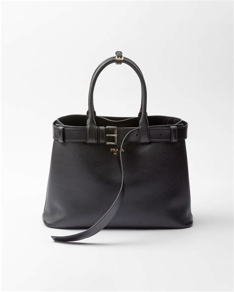 prada buckle leather tote|Prada large leather tote.